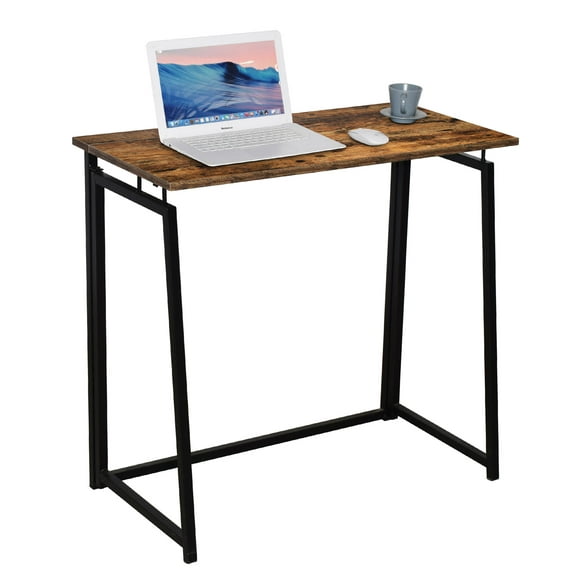 Folding Campact No-Assembly Computer Desk, Corner Table Reading Writing Workstation for Home Office Small Space