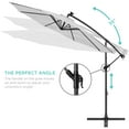 thumbnail image 5 of Best Choice Products 10ft Solar LED Offset Hanging Outdoor Market Patio Umbrella w/ Adjustable Tilt - Fog Gray, 5 of 8