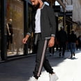 thumbnail image 6 of Men’s Two Piece Tracksuit Set Casual Bomber Jacket and Jogger Pants with Striped Print Athletic Style Outfit, 6 of 7