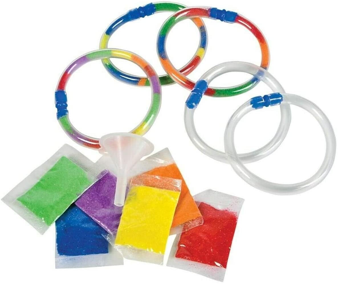 Kicko DIY Sand Art Bracelets Empty Transparent Circlets with Colorful