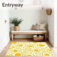 thumbnail image 3 of ODIKA 3'x5' Machine Washable Non-Slip Area Rug, Whimsical Sunny Side Motif with Playful Cartoon High Traffic Rug, Yellow, 721991, 3 of 7