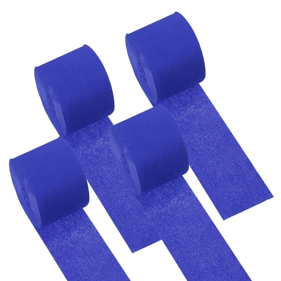 Uxcell 1.8 Inch Crepe Paper Streamer, 4 Roll 328ft Soft Paper Streamer Crepe Paper Sheet, Dark Blue