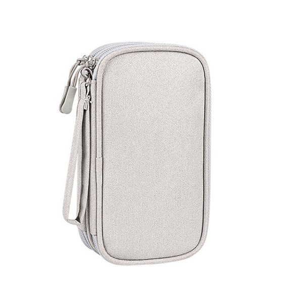 Organizador electrónico, bolsa organizadora de cables de viaje, estuche de transporte para accesorios electrónicos, bolsa de almacenamiento portátil impermeable de doble capa para cables, cargadores,