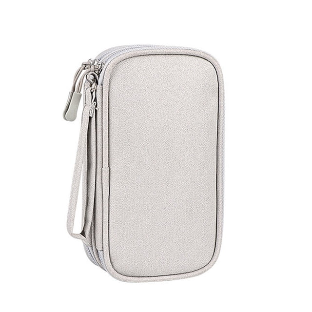 Organizador electrónico, bolsa organizadora de cables de viaje, estuche de transporte para accesorios electrónicos, bolsa de almacenamiento portátil impermeable de doble capa para cables, cargadores,