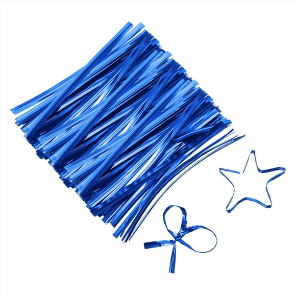 2.3" Twist Ties, Metallic Twist Ties, Reusable Plastic Coated Twist Ties, Pack of 800, Blue