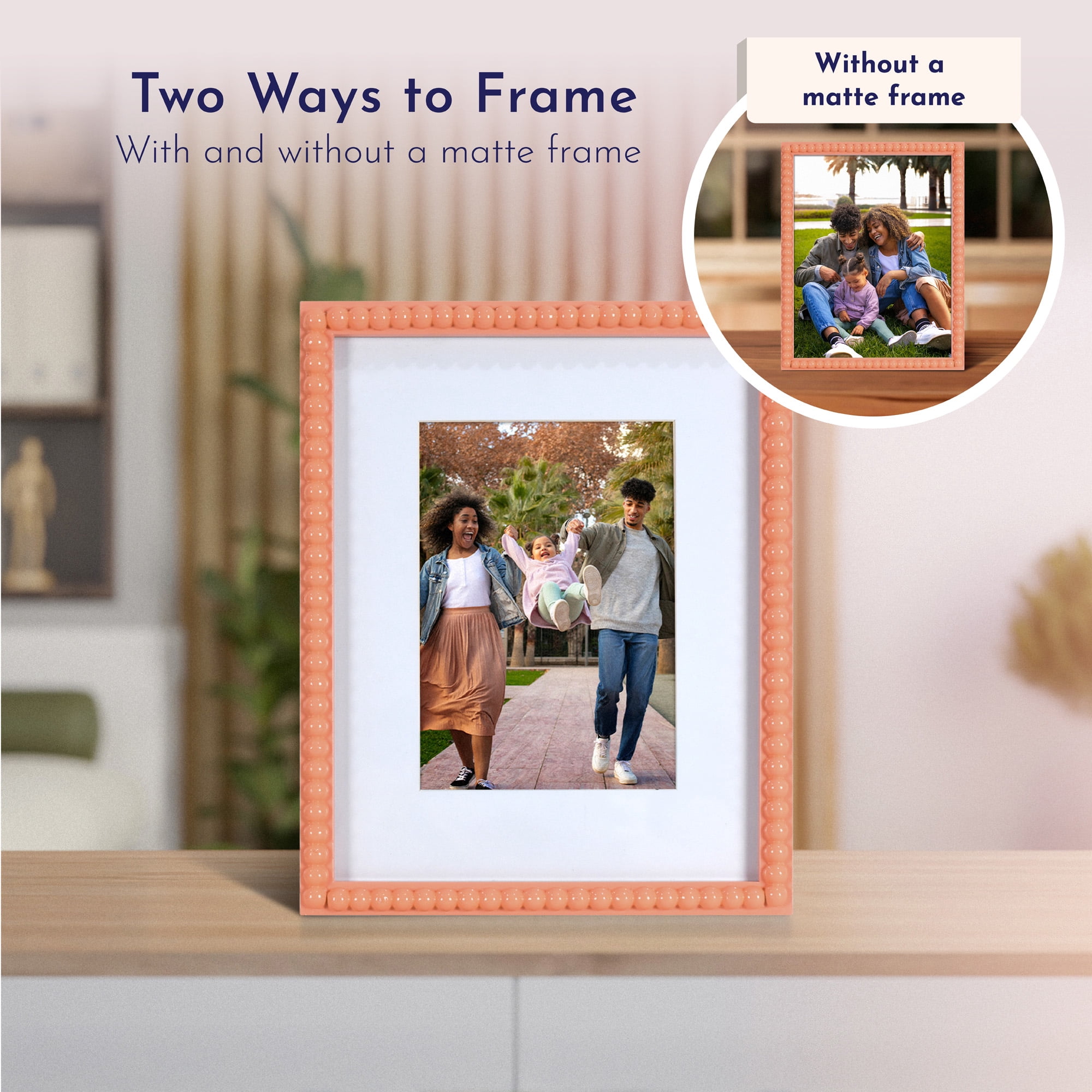 Mainstays by Becky G. & Alejandra 5" x 7" or 8" x 10" Beaded Photo Frame, Mimosa Light