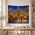 thumbnail image 5 of Christmas Tree in a Snowy Village Square, Cozy Vintage Style for Festive Decor Lovers, Festive Wall Art, Christmas Gift, Tapestry Wall Hanging for Living Room and Entryway, 5 of 7