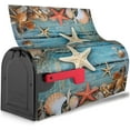 thumbnail image 2 of Summer Seashell Beach Starfish Mailbox Covers, Magnetic Post Box Cover Wraps Standard Size 21x18 in Inches for Garden Yard Decor, 2 of 3