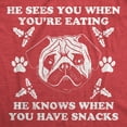 thumbnail image 2 of Womens He Sees You When You're Eating He Knows When You Have Snacks T Shirt Christmas Pug Tee Womens Graphic Tees, 2 of 9