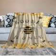 thumbnail image 2 of Nawypu Custom Bee Throw Blanket for Girls Lap Size Soft Fuzzy Plush Throws Gift - Light Yellow Cute Blanket for Couch &amp; Office, 2 of 6