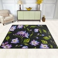 thumbnail image 3 of Coolnut Purple Flowers 80 x 58 inches Lightweight Soft Area Rug Mat Indoor Floor Rugs Home Decoration for Kids Room Living Room, 3 of 6