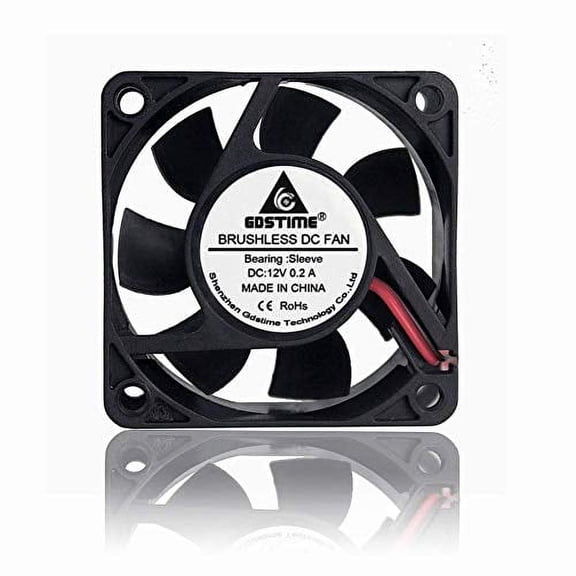GDSTIME Dc 12V 60mm 6cm 60x60x25mm 2 Wire Brushless Cooling Fan