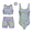 Set- 1, variant on Essenclo Girls Gymnastics Leotard with Shorts Set, 4 Piece Biketard Outfit with Crop Top and Hair Tie for Dance, Tumbling & Activewear