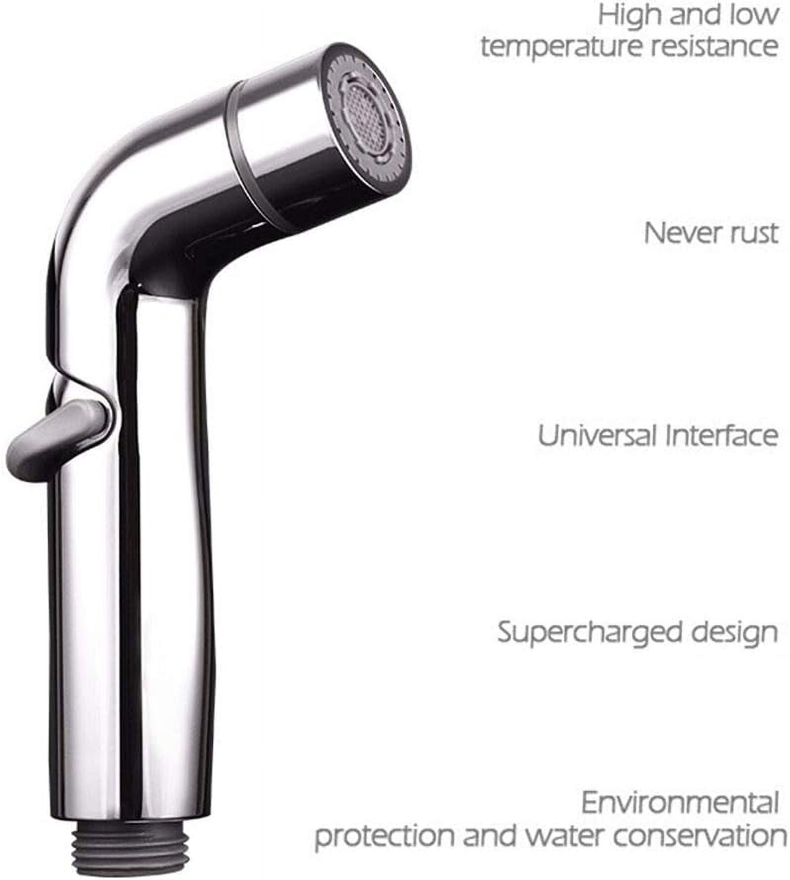 Bidet Sprayer for Toilet Chrome Dual Function Cloth Diaper Washer Set Wall Mounted Hand Held Bidet Spray Kit with Cold Water for Personal Hygiene,Without Holder