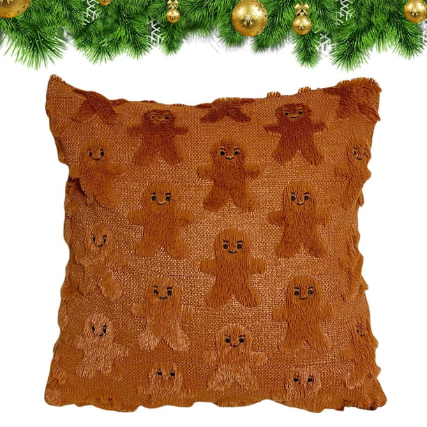 Funda Almohada Felpa Suave Con Navidad 45x45cm (hombre Marrón Claro)