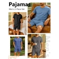 thumbnail image 4 of Airmenty Men's Pajama Set Short Sleeve Crew Neck Summer Pjs Sets 2 Piece Sleepwear With Pockets S-2XL, 4 of 6