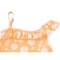 thumbnail image 7 of Serdomi Little Girls Orange Seashell Print One-Piece Swimsuit Asymmetrical Ruffle Bathing Suit Size 10, 7 of 7