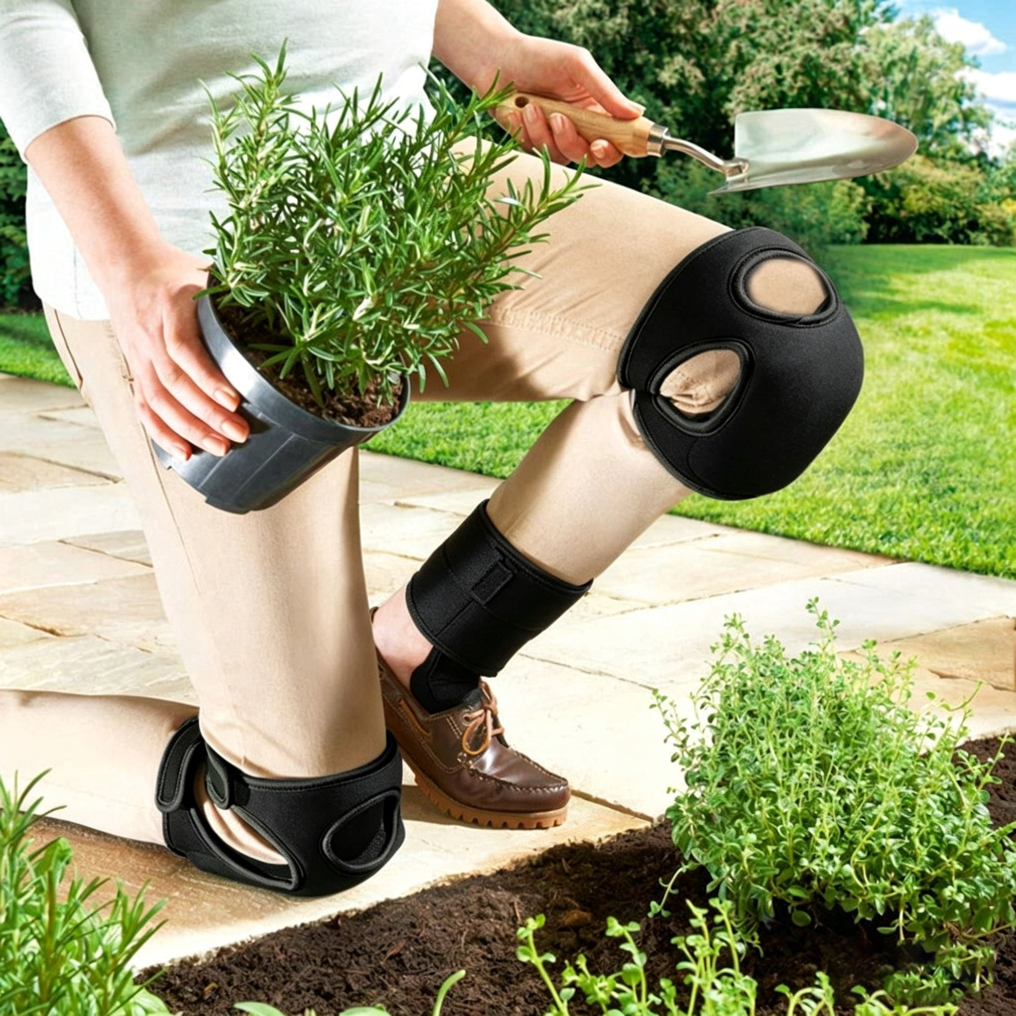2 Pack Gardening Knee Pads Soft Comfort Kneeler Knee Protective Cushions Ultra Thick Memory Foam Anti-slip Adjustable Knee Braces Kneepads for Gardener Cleaning Kneeling Scrubbing Floors Work Pruning