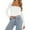 White, variant on SNKSDGM Casual Easter Shirt Womens Shirts Casual Long Sleeve Women Lace Trim Long Sleeve Crop Tops Cute Square Neck Slim fit Shirts Going Out Tops Blouse Business Casual Tops for Women Short Sleeve