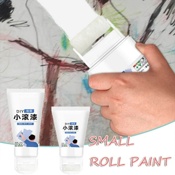 120ml Wall Repair Paint Roller Kit Quick Drying Touch Up Paint for Drywall Small Paint Roller Brush for Apartment Home Fixes