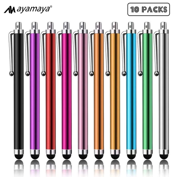 "10 Pack Stylus Pens for Touch Screen,AYAMAYA High Precision Stylus Pen for iPad iPhone Tablets Android Samsung Galaxy, Universal Stylus for All Capacitive Touch Screens Devices（10 Multicolor）"