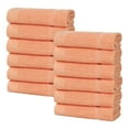 thumbnail image 2 of Superior Milo Smart Twist Cotton Medium Weight Face Towels Washcloths, Set of 12, Peach, 2 of 10