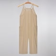 thumbnail image 6 of Girls Jumpsuit Sleeveless Casual Plain Color Overalls Loose Spaghetti Strap Summer Rompers Long Pants with Pockets Tween Girls Outfits for Tween Girls 6-7 Years, 6 of 8