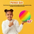thumbnail image 5 of New Bounce Playground Balls for Kids - Set of 2 Rainbow Colored Rubber Bouncing Balls Plus Pump - Regulation Size for Dodgeball and More - Durable, Inflatable 8.5" Game Ball, 5 of 5