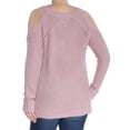thumbnail image 2 of HIPPIE ROSE $44 Womens New 1356 Purple Cold Shoulder Knit Sweater L Juniors B+B, 2 of 2