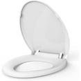 thumbnail image 1 of Quiet-Close Toilet Seat Elongated, Slow Close & Quick Release, Adjustable Quick Screw Attach Non-Slip Hinges, Easy to Install, Universal Fit, 1 of 6