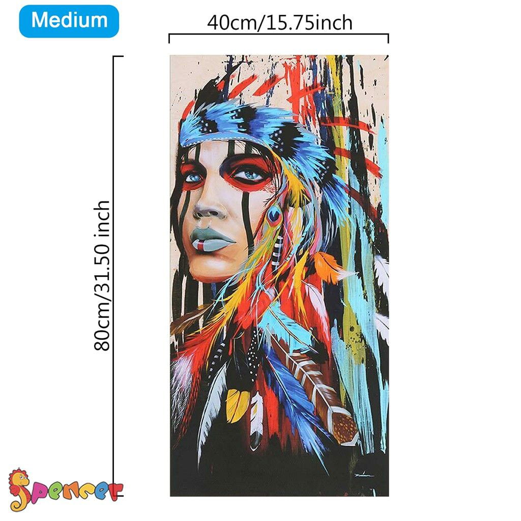 Fashion Woman Abstract Indian Canvas Oil Painting Print Picture Wall Art Decor