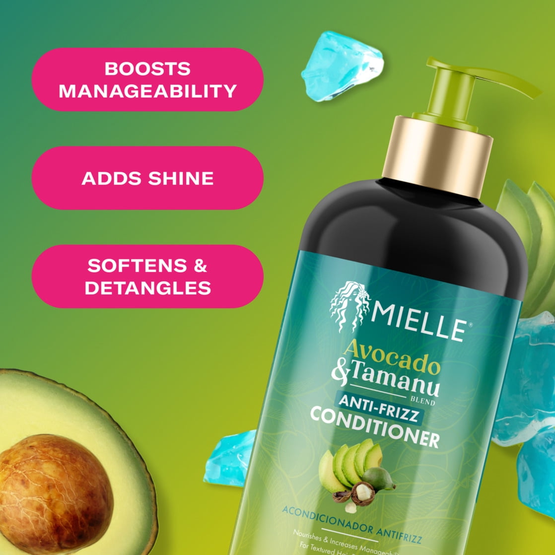 Mielle Avocado and Tamanu Anti Frizz Conditioner 12 fl oz