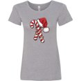 thumbnail image 3 of Inktastic Red and White Candy Cane Santa Christmas Funny Xmas Lights Women's T-Shirt, 3 of 5