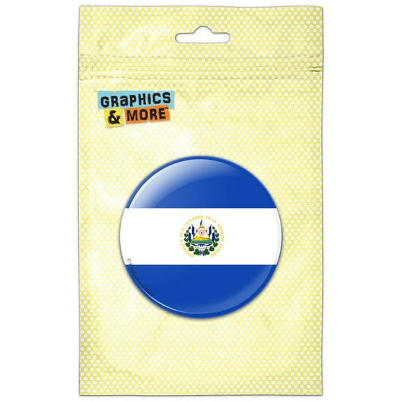 El Salvador National Country Flag Pinback Button Pin Badge