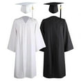 thumbnail image 4 of Graduation Gown Tassel Hat Zipper V Neck Loose Solid Color High School Bachelor Academic Dress Student Graduation Costume, 4 of 5