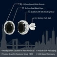 thumbnail image 2 of Gem Stone King 4.48 Cttw Black Onyx Halo Earrings for Women Set in 925 Sterling Silver | Gemstone Birthstone | Oval 9X7MM, 2 of 7