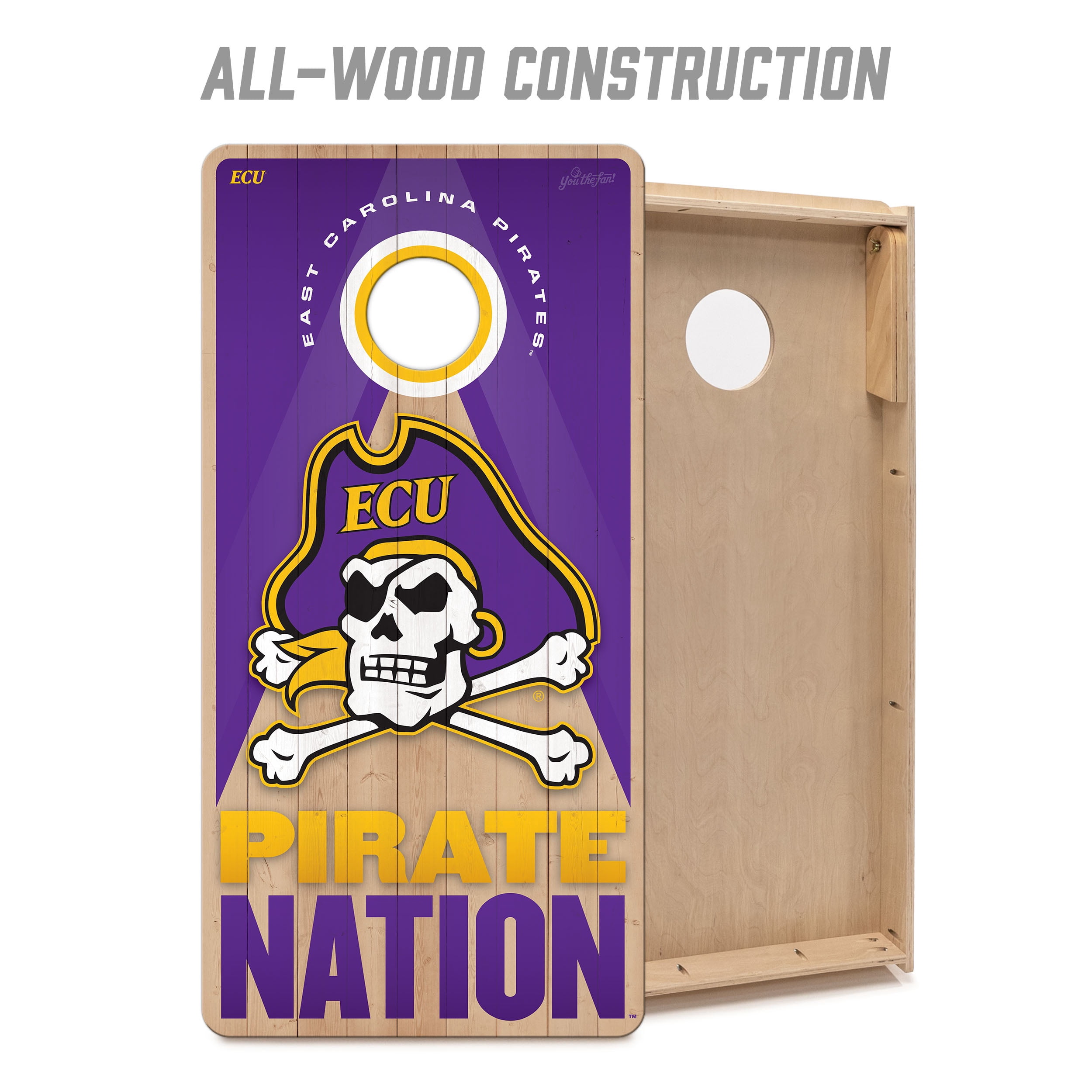 YouTheFan NCAA E Carolina Pirates 2X4 Slogan Series Cornhole NO BAGS