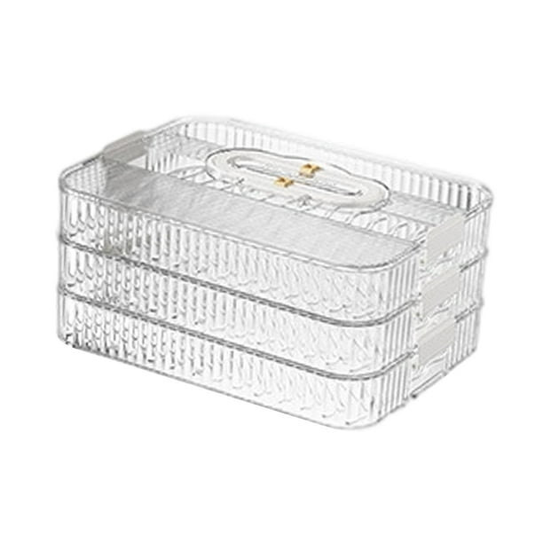 Organizador de Albóndigas Caja Organizadora de Albóndigas Contenedor de Almacenamiento de Alimentos Organizador de Refrigerador Bandeja de Congelación 3 capas
