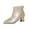 Rose Gold, variant on Rose Gold Women'S Fashion Ankle Boots Pointed Toe Low Heel Booties Solid Color Splicing Back Zipper Casual Outdoor Indoor Shoes 1 Pair Foot Length 23Cm/9.06In