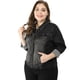 thumbnail image 2 of ChaqueDe MezclilDeshilachaCon Frente Lavado Clásico PaMujer De TalGrande Negro 1X, 2 of 6