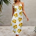 thumbnail image 5 of USSUMA Sundresses for Women Casual Summer Summer Dresses for Women Beach Sunflower Tshirt Sundress Sleeveless Casual Loose Short Mini Tank Dress, 5 of 8