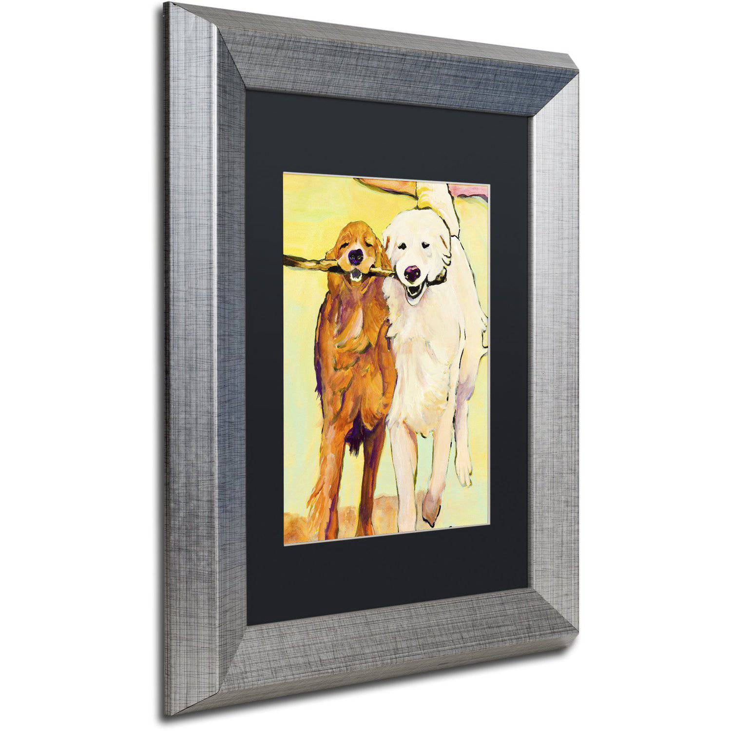 Trademark Fine Art "Stick With Me 1" Canvas Art by Pat Saunders-White Black Matte, Silver Frame