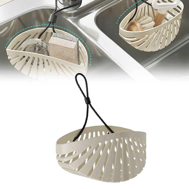 Functional Kitchen Sponge Caddy with Lanyard Drain Rack and Soap Holder for Efficient Organization