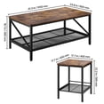 thumbnail image 6 of KFFKFF 3-Piece Living Room Table Set, 41.3-Inch Industrial Coffee Table with Two Square Side Tables, Easy-to-Assemble Metal-Leg Furniture for Office, Living Room, and Apartment, 6 of 9