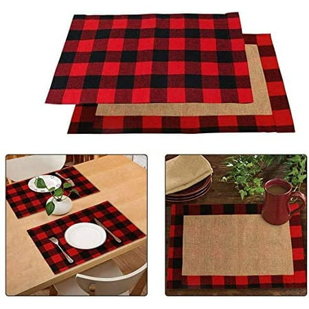 

Christmas Red Black Buffalo Check Placemats Set Of 4