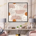 thumbnail image 2 of Designart 'Abstract Monstera Leaf and One Line Art Shapes' Modern Framed Canvas Wall Art Print, 2 of 5