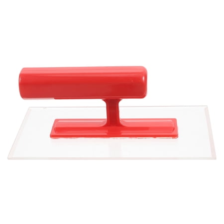 Amosfun Red Ergonomic Plastering Trowel with Handle for Drywall Concrete Finishing and Polishing