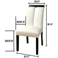 thumbnail image 6 of Set of 2 Chairs Black And White Leatherette Beautiful Padded Side Chairs Slit Back Design Kitchen Dining Room Furniture, 6 of 9