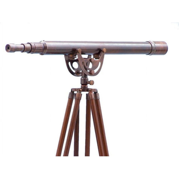 Floor Standing Antique Copper Anchormaster Telescope 65" - Vintage Telescope
