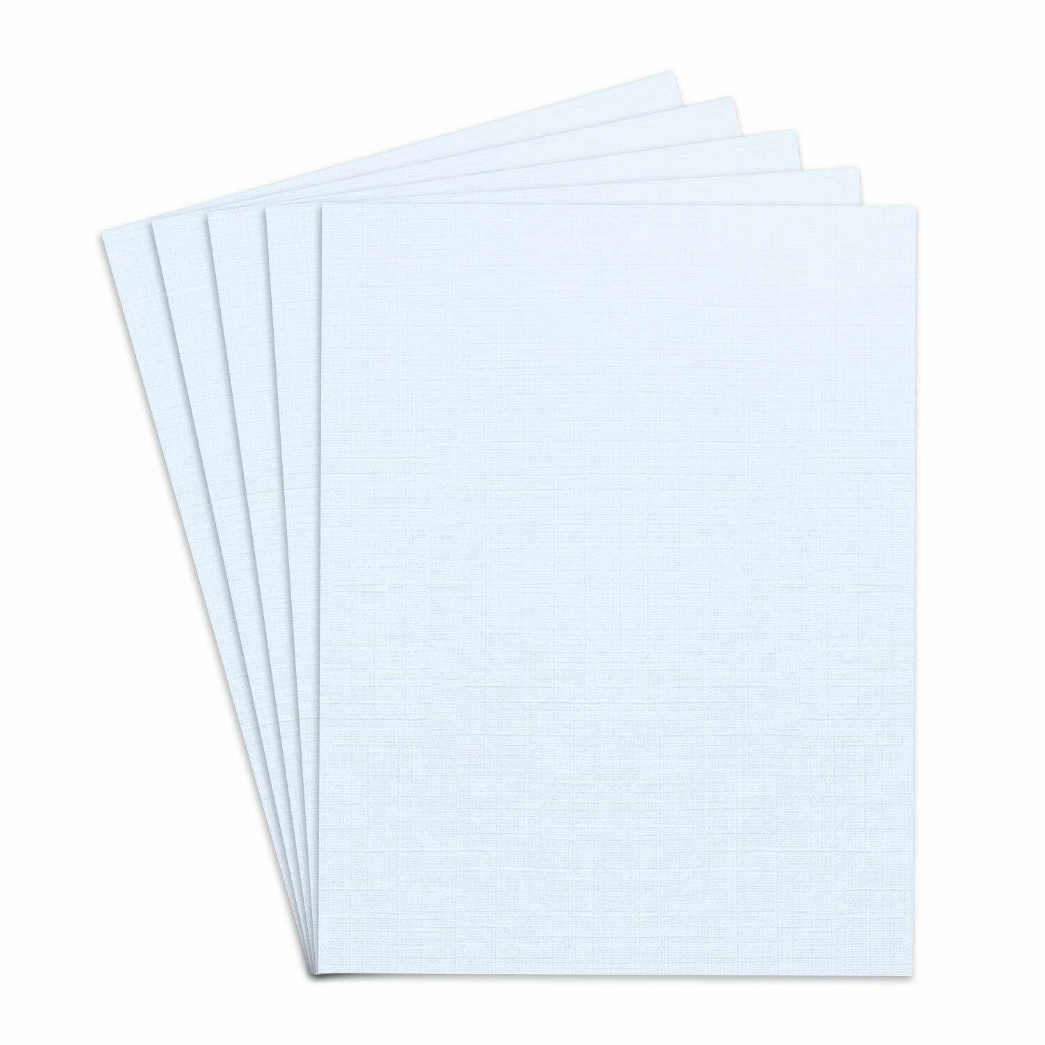 Linen Textured 8.5 x 11" Card Stock | Specialty Papers | 80lb Cover, 216 gsm | 25 Sheets Per Pack (Haviland Blue)